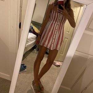 White and Red Striped Dress
